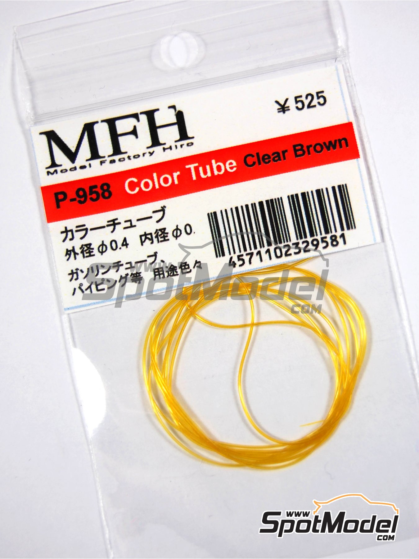 Model Factory Hiro P958: Pipe - Clear - Brown tube 0.4 mm (outside